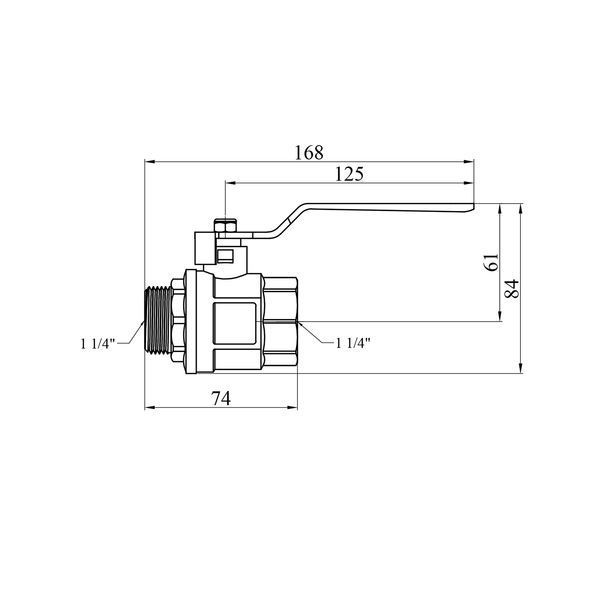Кран кульовий Valves 1 1/4'' ВЗ PN30 синя ручка CV018839 фото