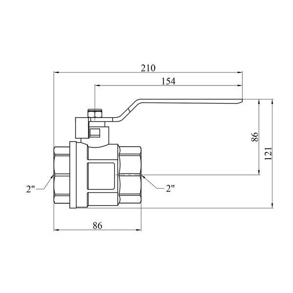 Кран шаровой Valves 2" ВВ PN30 синяя ручка CV019694 фото