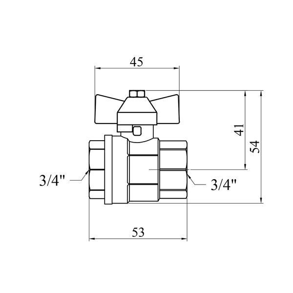 Кран шаровой Valves 3/4" ВВ PN30 синий бабочка CV021902 фото