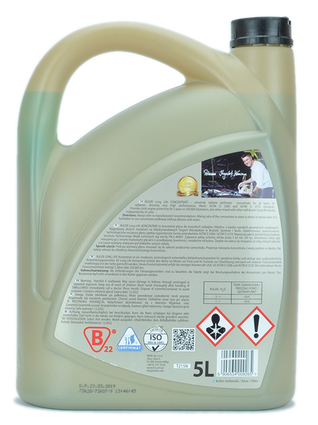 Жидкость охлаждающая концентрат Kuler Long Life G11 голубая 5 л K20272 фото
