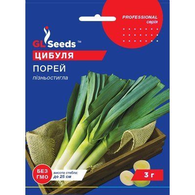 Насіння Цибуля на зелень Порей GL Seeds 3г (Professional215) 4823096917726 фото
