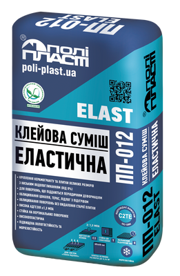 Клей для керамогранита ПП-012 ELAST, ТМ Полипласт, Белый, 25кг (1885066323) 1885066323 фото