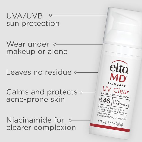 Сонцезахисний крем EltaMD UV Clear Broad-Spectrum Facial Sunscreen SPF 46, 50 мл КОСМ00149 фото